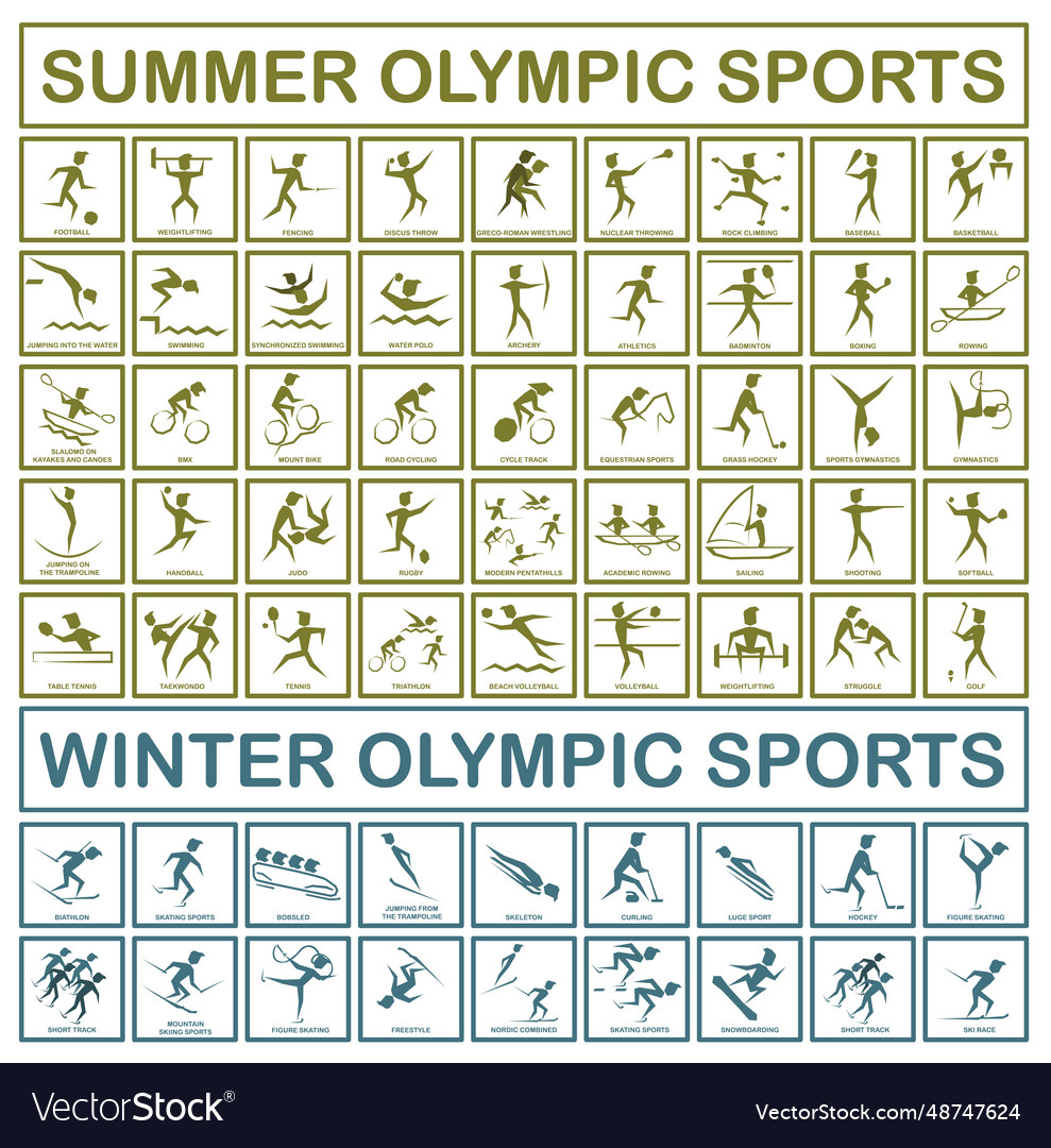 Olympic sport set of sports icons Royalty Free Vector Image