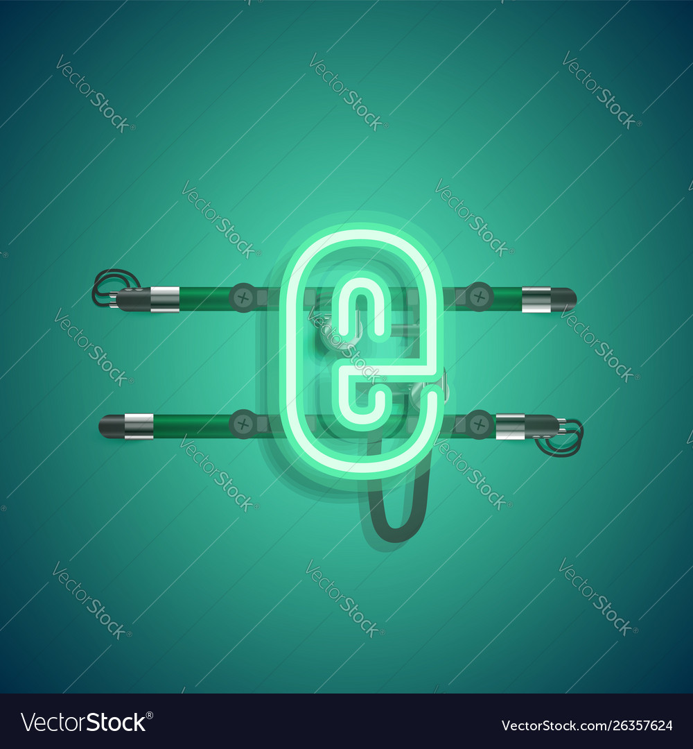 Realistic neon character with wires and console