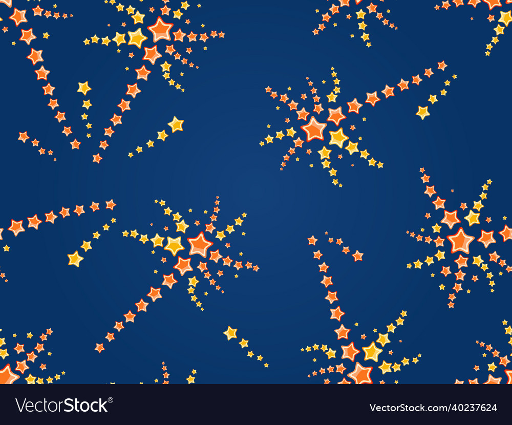 Seamless pattern of firework with stars vector image Seamless pattern of firework with stars