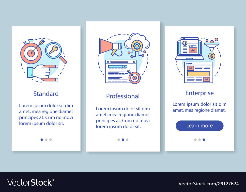 Seo keyword tool subscription onboarding mobile vector image Seo keyword tool subscription onboarding mobile
