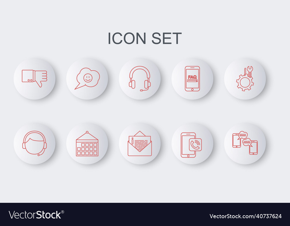 Set line chat messages on mobile man with headset vector image Set line chat messages on mobile man with headset