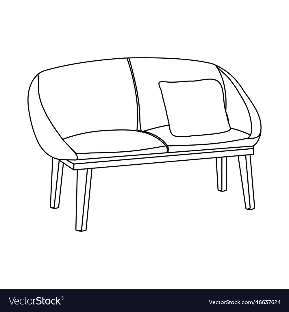 Small sofa simple linear icon