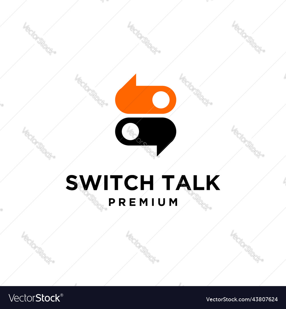 Switch talk with bubble chat icon logo design