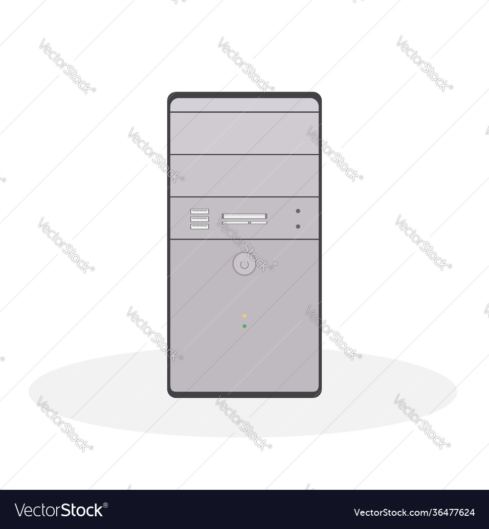 System unit computer is in gray tones vector image System unit computer is in gray tones