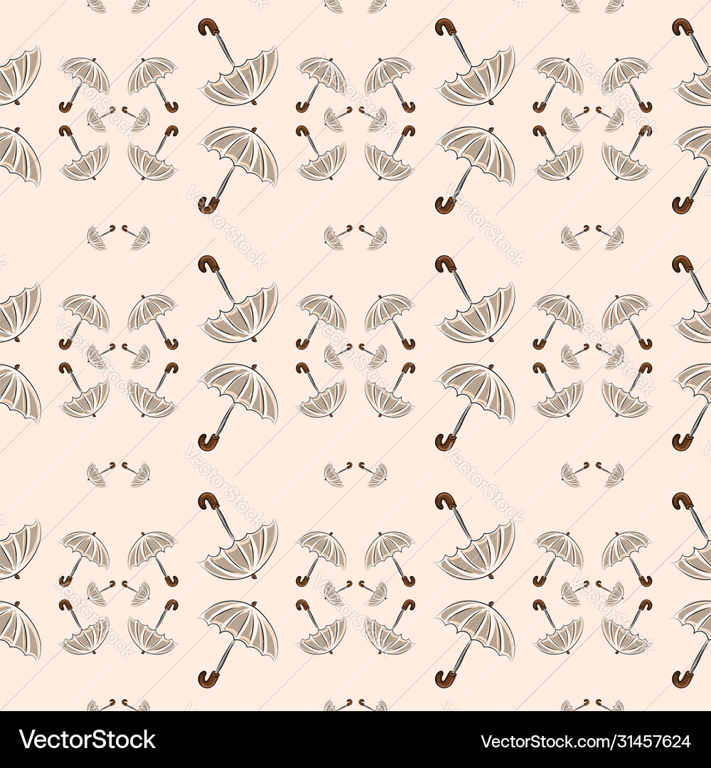 Umbrella pattern on white background Royalty Free Vector