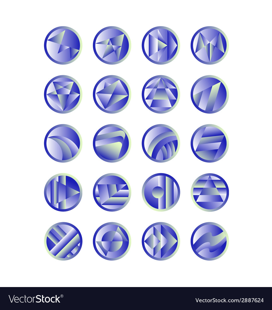 Web and computing icons with geometric signs