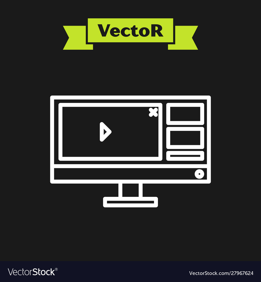 White line video recorder or editor software vector image White line video recorder or editor software
