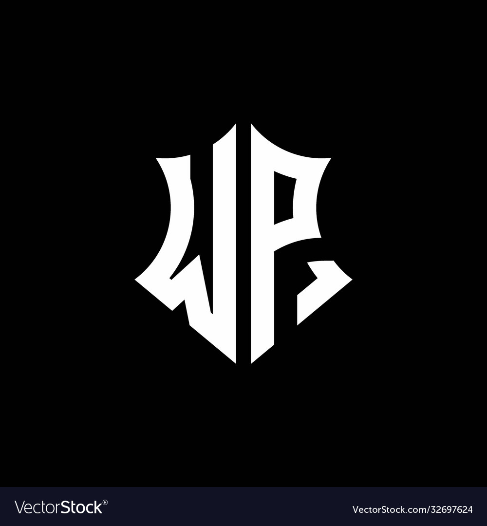 Wp monogram logo with a sharp shield style