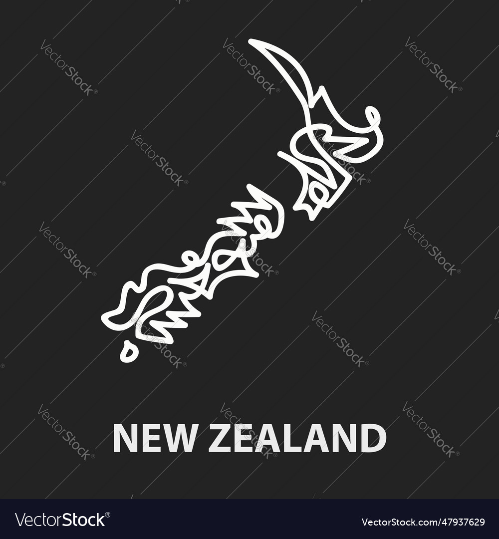 Abstrakte Hubkarte von neuem Zealand für Rugby