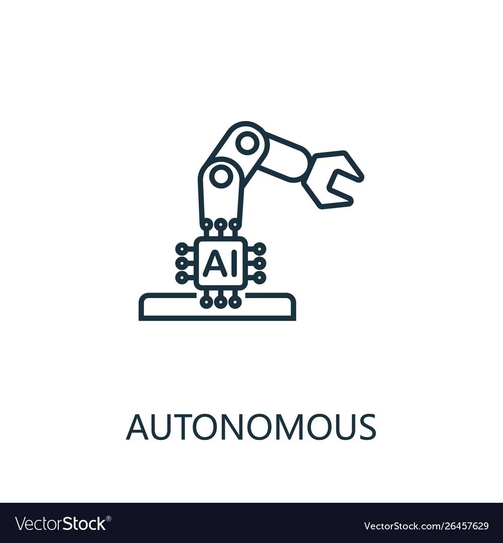 Autonomous thin line icon creative simple design vector image Autonomous thin line icon creative simple design