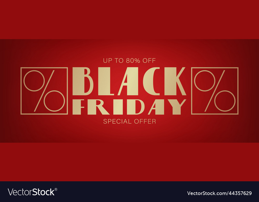 Black friday banner with golden text for promotion