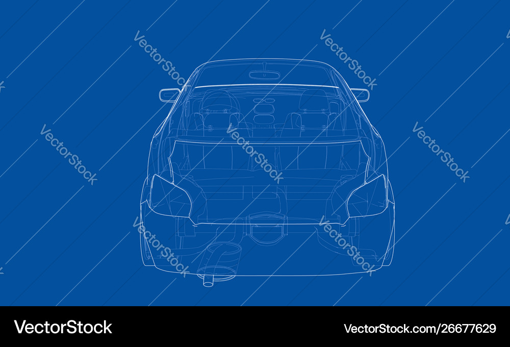 Concept car rendering 3d Royalty Free Vector Image