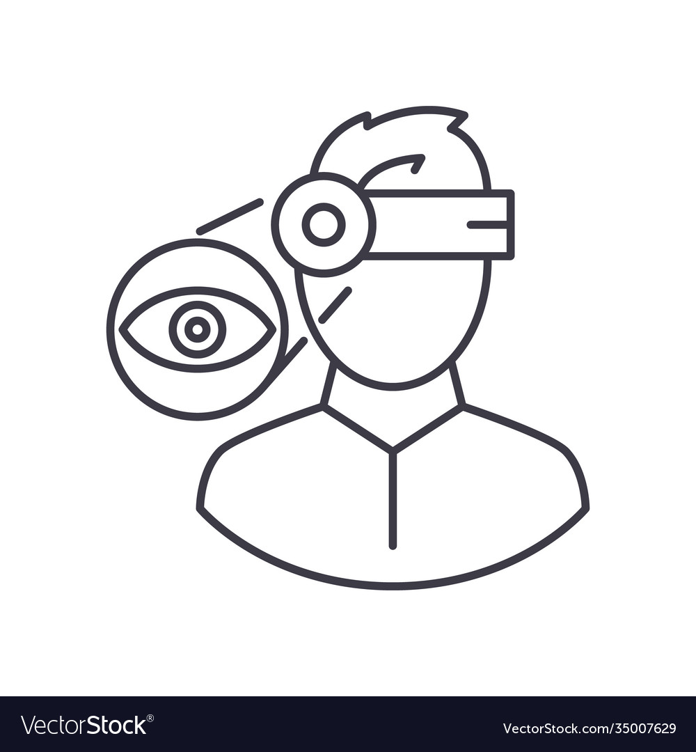 Eye control icon linear isolated