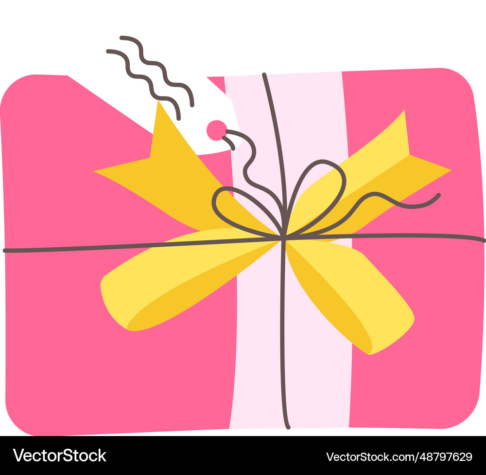 Gift box with bow Royalty Free Vector Image - VectorStock