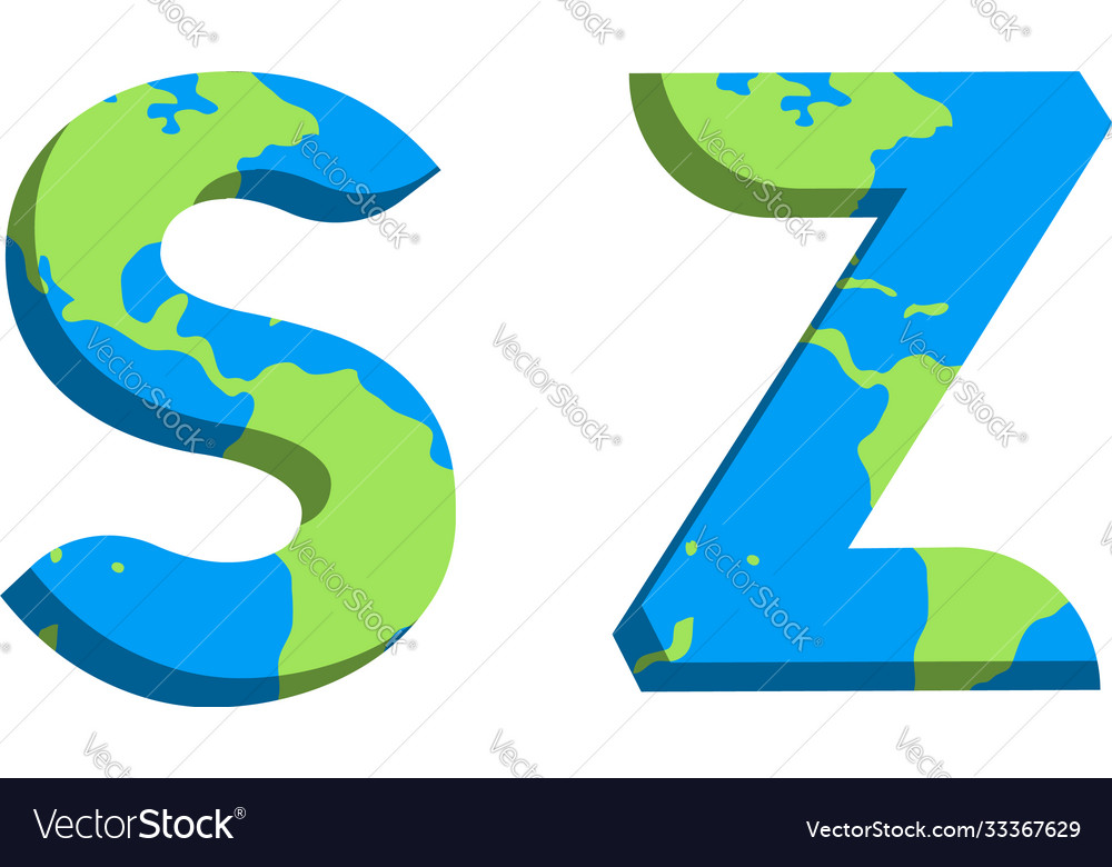 Initial sz logo design with world map style