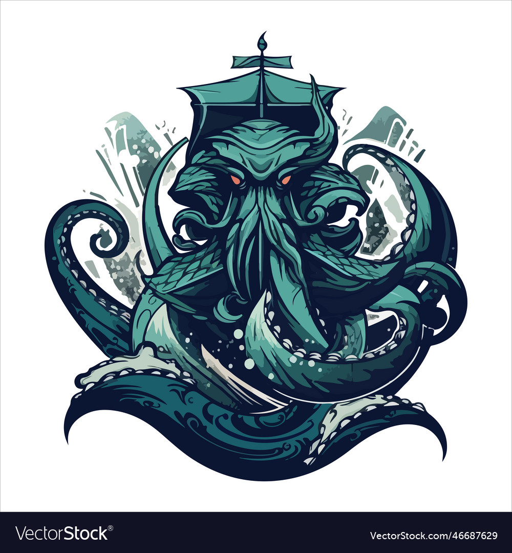 Kraken octopus squid mascot sport gaming esport Vector Image