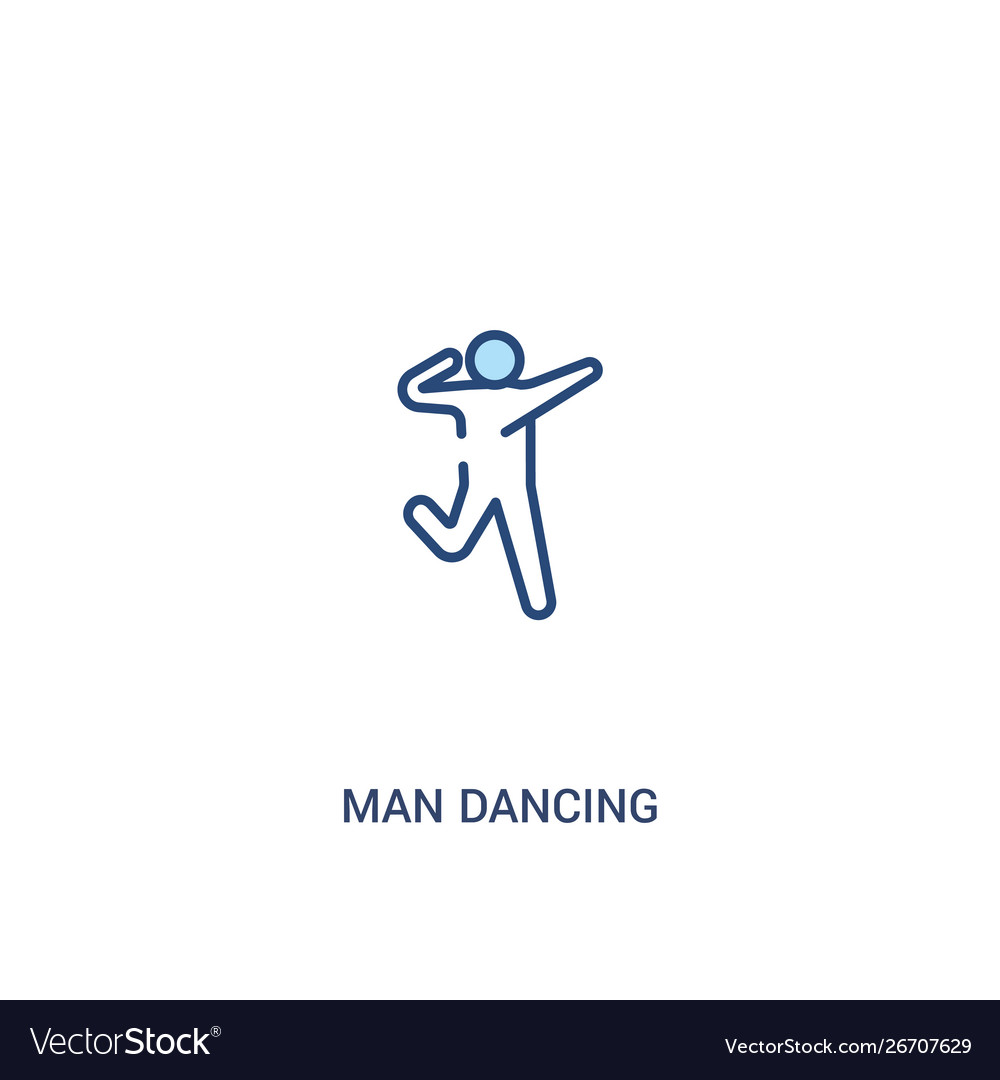 Man dancing concept 2 colored icon simple line vector image Man dancing concept 2 colored icon simple line