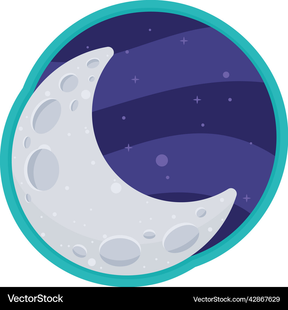Moon Space Outer Sticker Royalty Free Vector Image