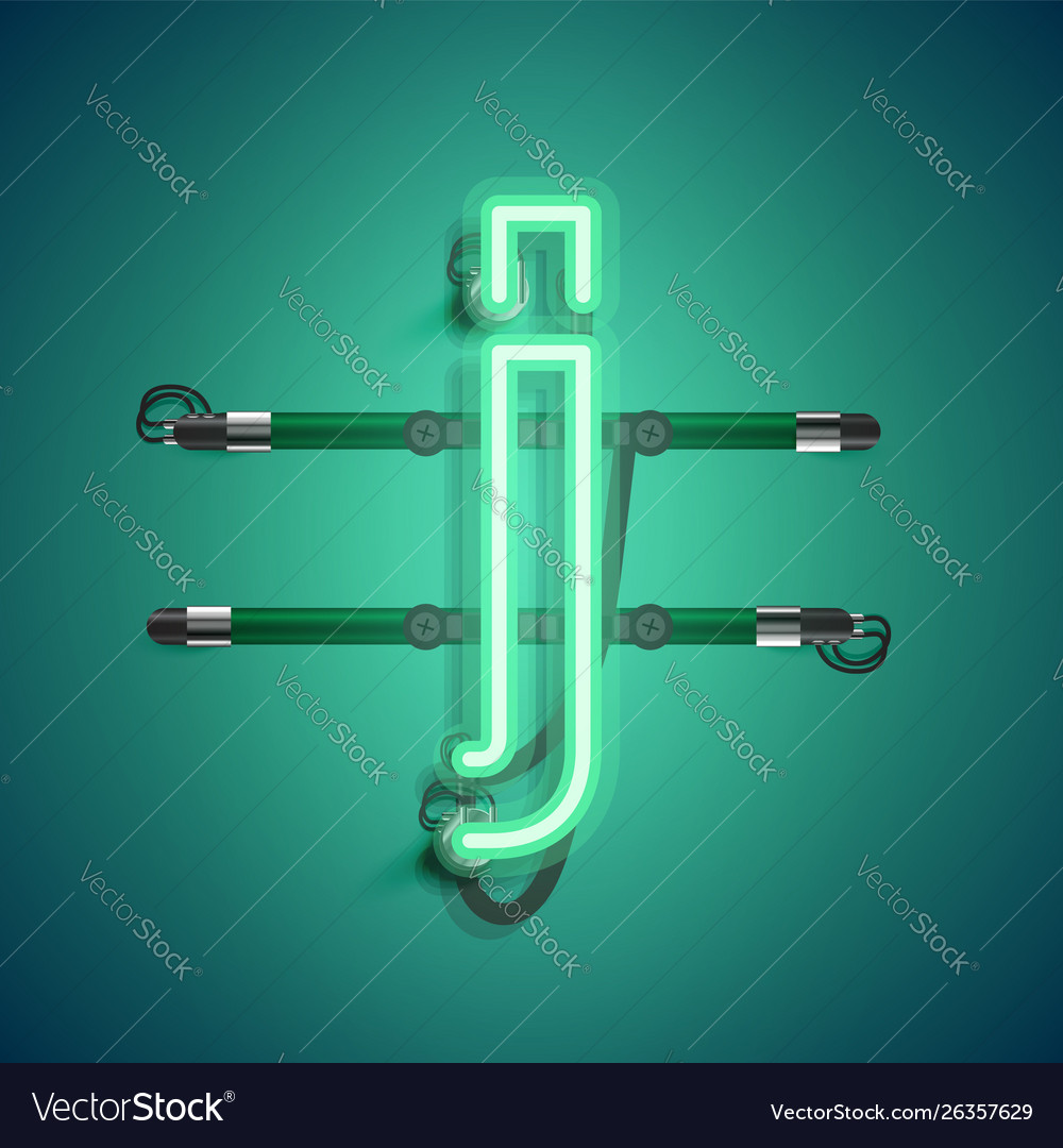 Realistic neon character with wires and console vector image Realistic neon character with wires and console