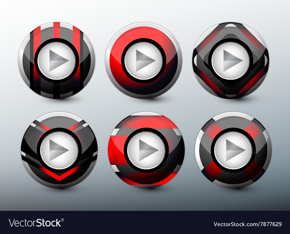 Red Glossy Button Set