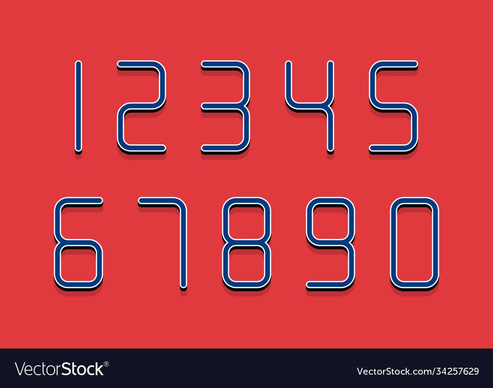 Set numbers with 3d isometric effect