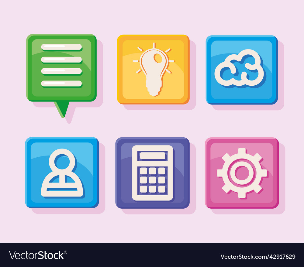 Six apps buttons menu