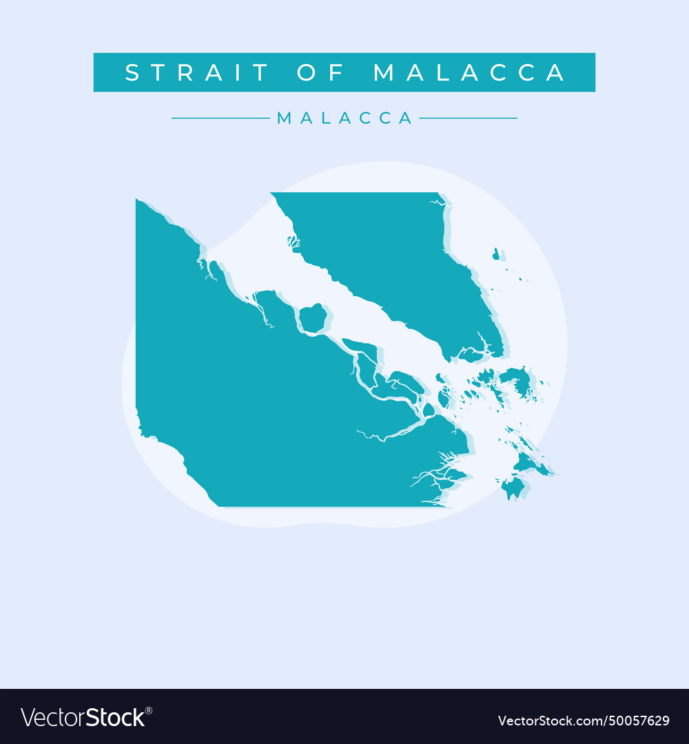 Strait of malacca map Royalty Free Vector Image