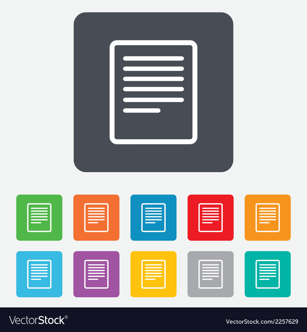 Text file sign icon file document symbol Vector Image