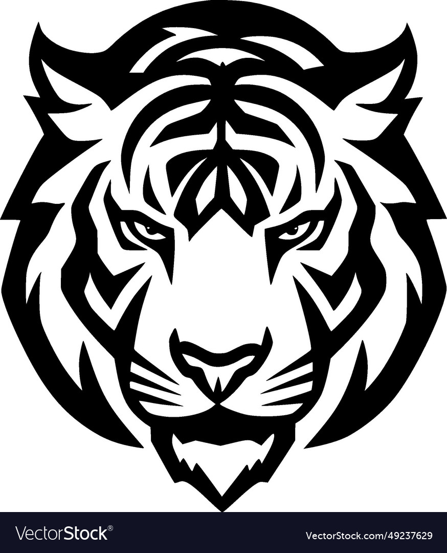 Tiger - black and white isolated icon