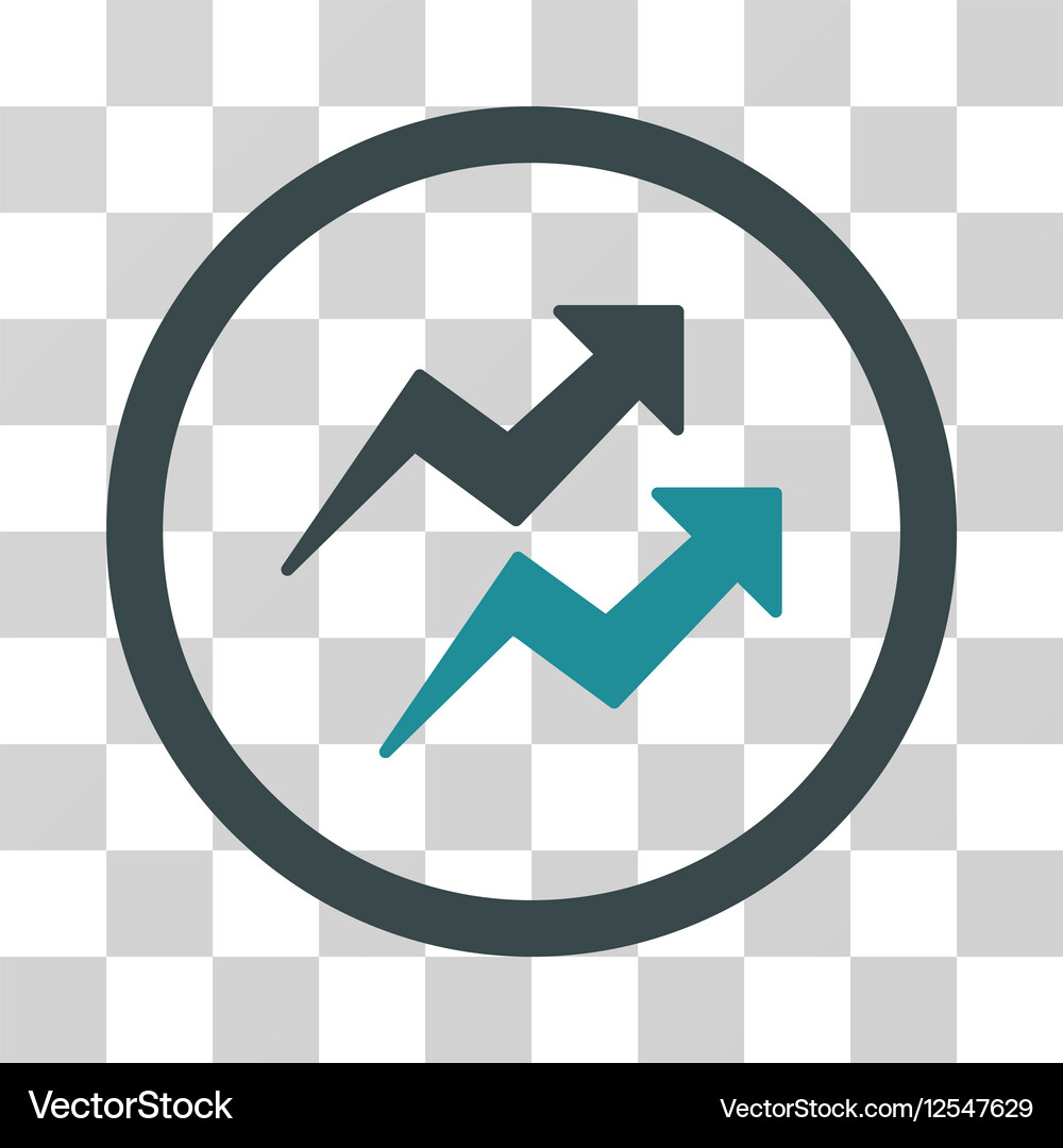 Trends flat rounded icon Royalty Free Vector Image