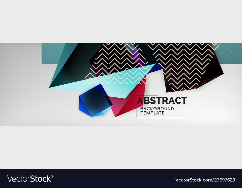 Triangular 3d geometric shapes composition vector image Triangular 3d geometric shapes composition