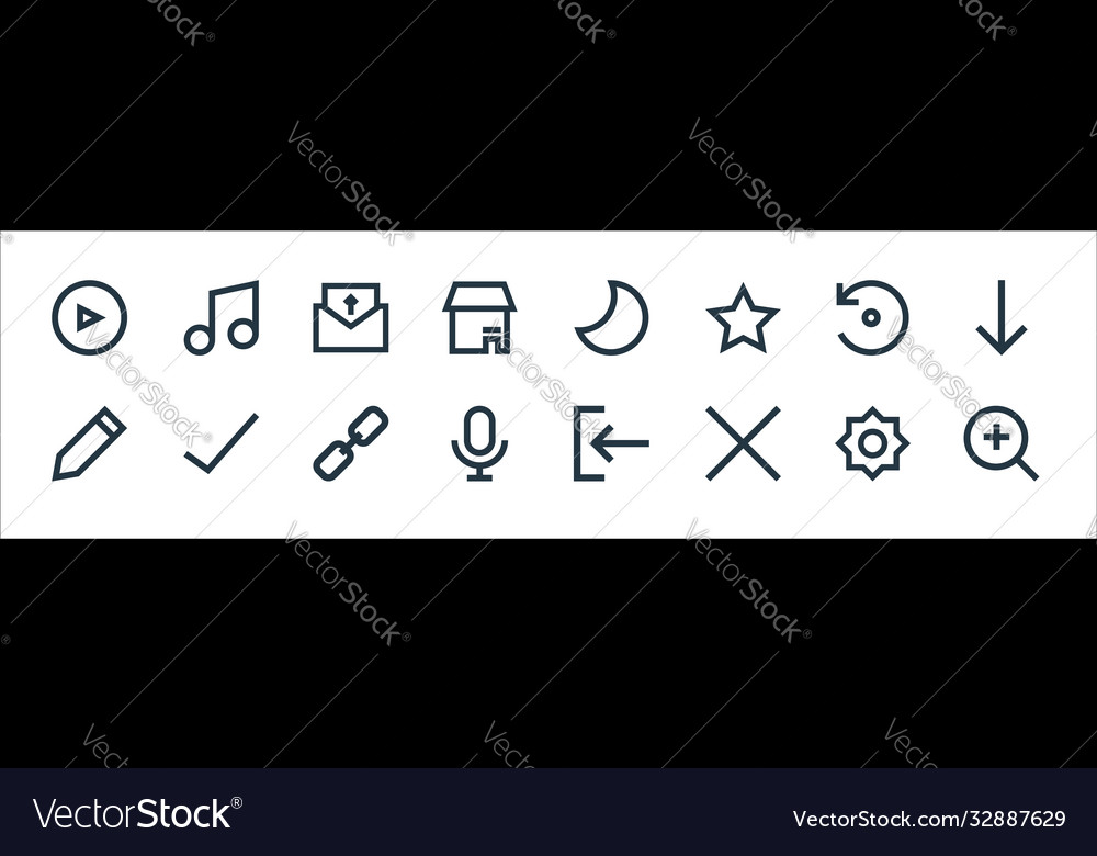 User interface line icons linear set quality Vector Image User interface line icons linear set quality