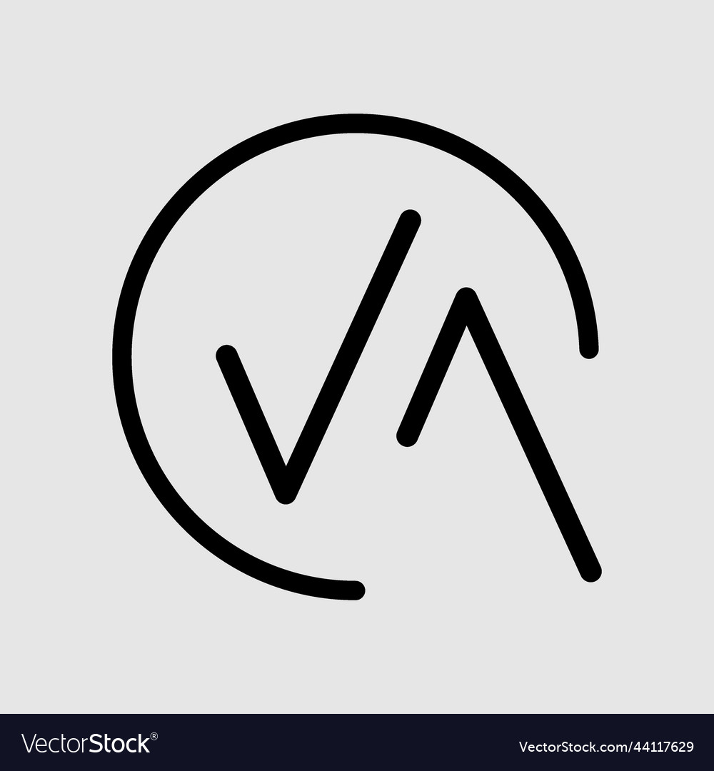 Va monogram logo letter linked circle simple Vector Image Va monogram logo letter linked circle simple