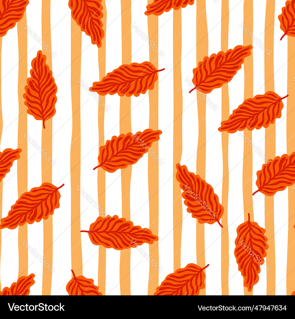 Abstract autumn leaves seamless pattern simple Vector Image
