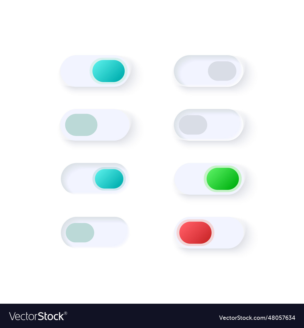 Active and inactive switches ui elements kit