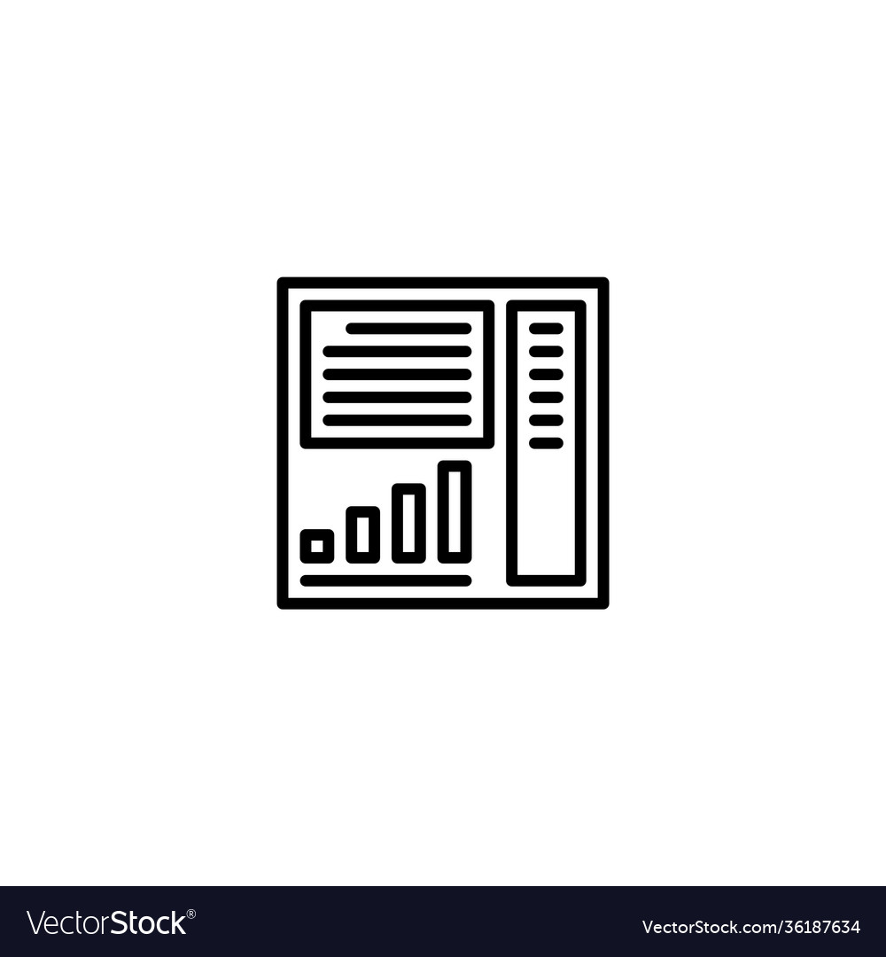 Blog dashboard icon with line style vector image Blog dashboard icon with line style