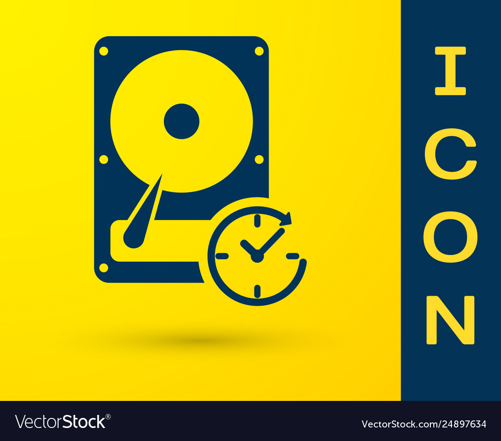 Blue hard disk drive with clockwise sign data vector image Blue hard disk drive with clockwise sign data