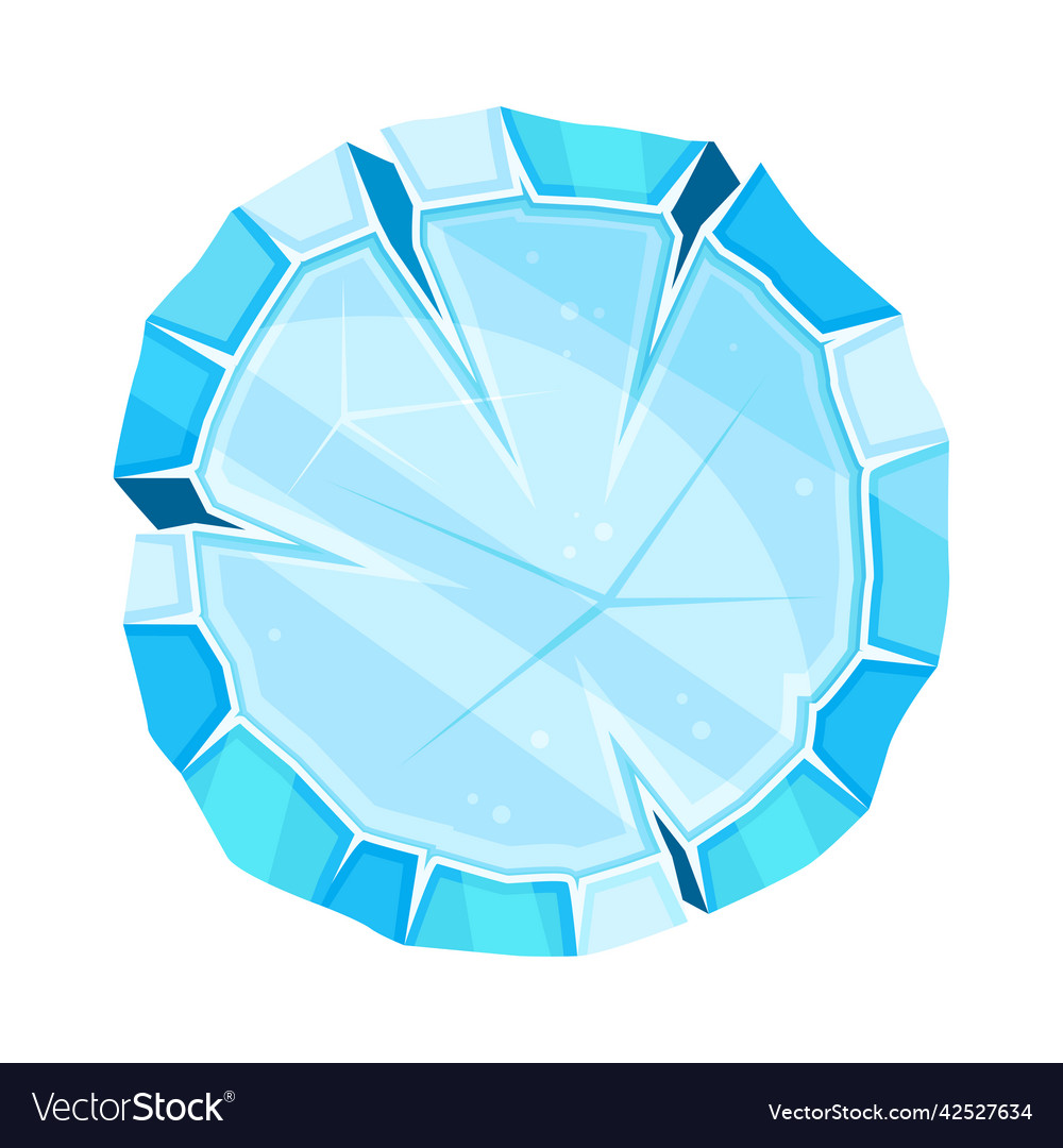 Blue round ice shaped element for game and web vector image Blue round ice shaped element for game and web