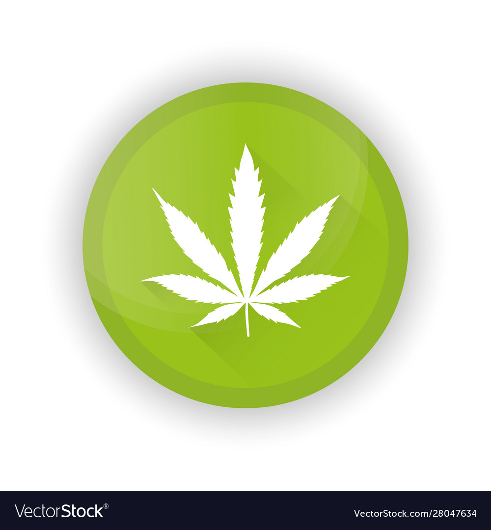 Cannabisblatt mit Schattenknopf-Symbol