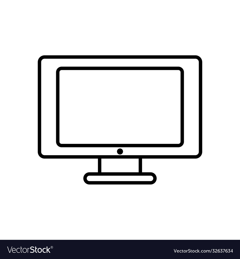 Computer monitor icon line style