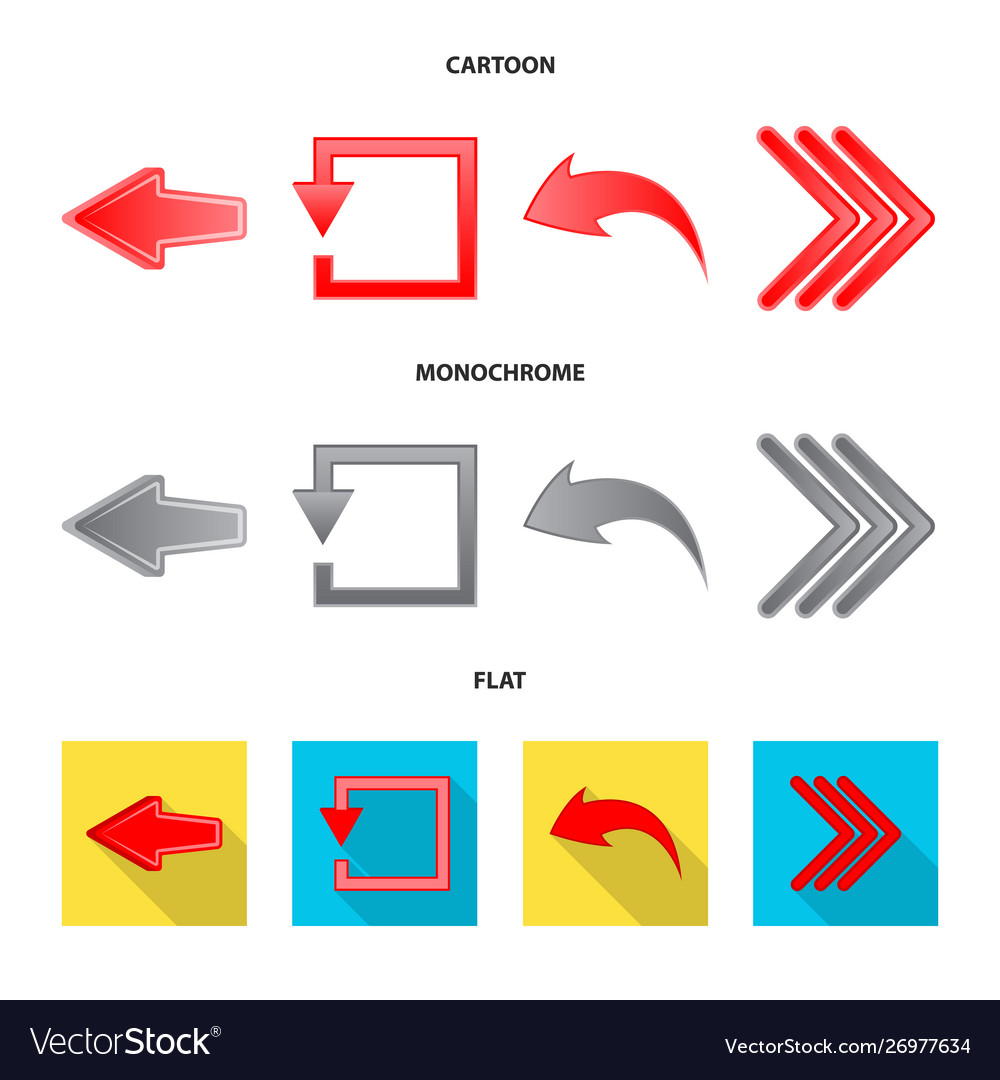 Design element and arrow icon set vector image Design element and arrow icon set