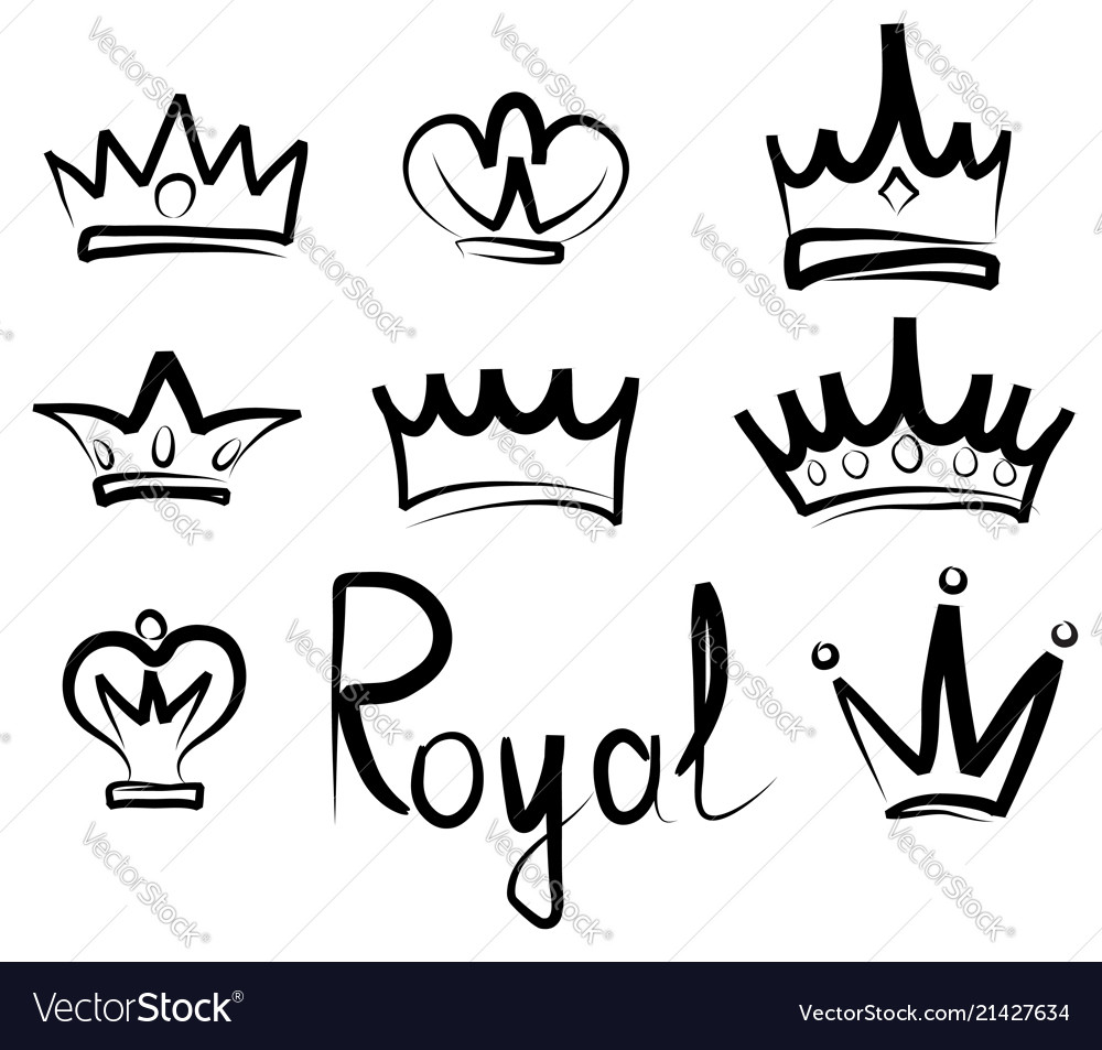 Hand Drawn Crown Icons & Logos