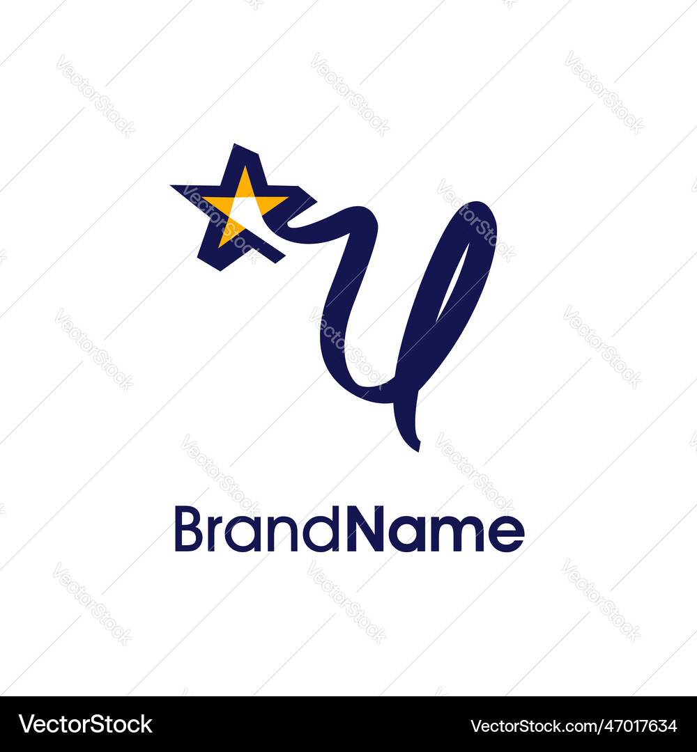 Initial u abstract star logo Royalty Free Vector Image