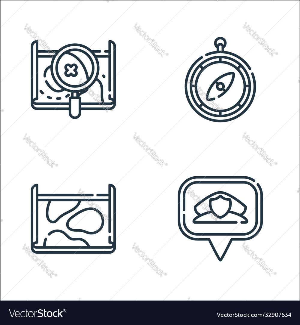 Navigation and maps line icons linear set quality vector image Navigation and maps line icons linear set quality