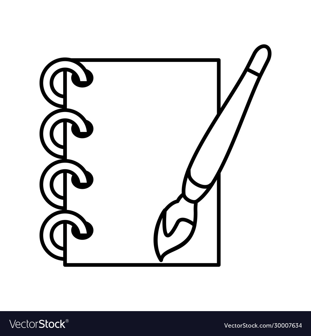 Notebook with pen on white background