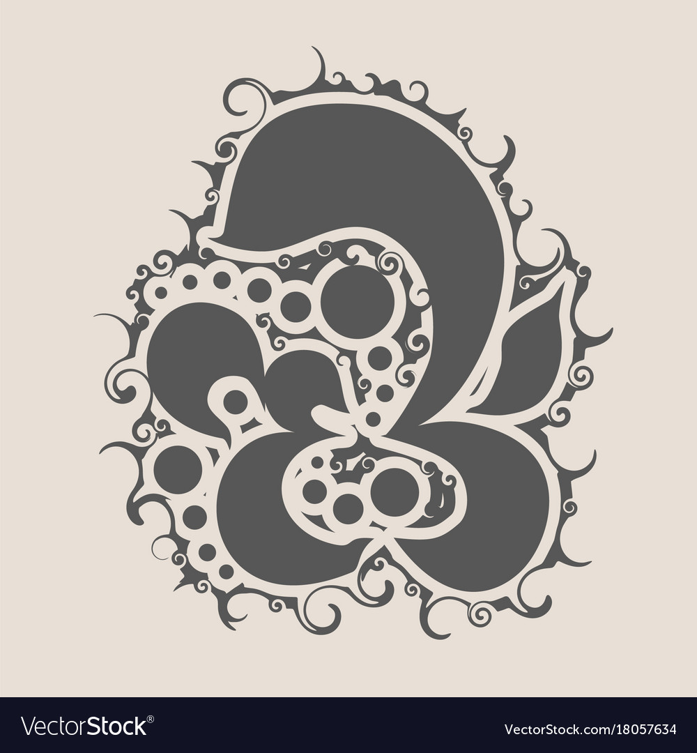 Ornament of lines and curls abstract background