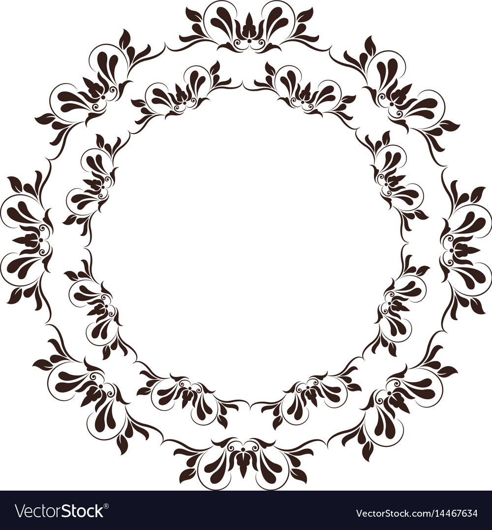 Round decorative frame flourish calligraphy Vector Image