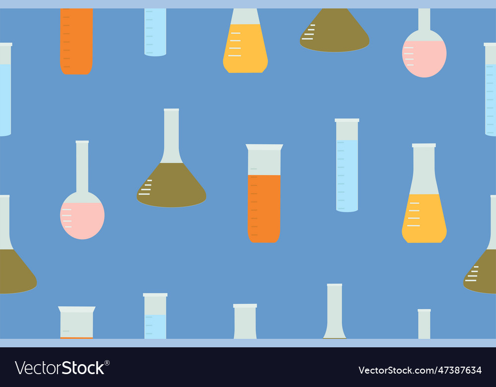 School seamless pattern for chemistry minzurki Vector Image