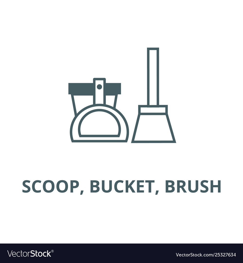 Scoop bucket brush line icon linear Vector Image Scoop bucket brush line icon linear