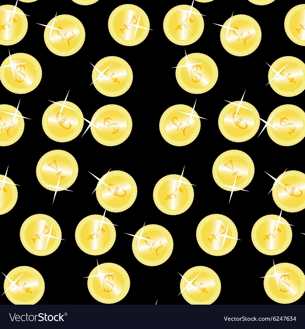 Seamless pattern coins set
